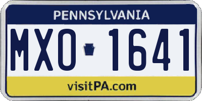 PA license plate MXO1641
