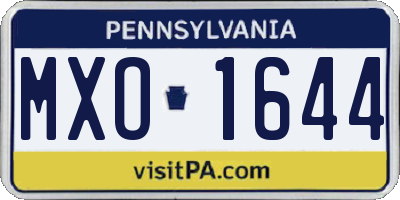 PA license plate MXO1644