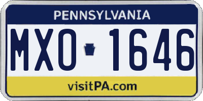 PA license plate MXO1646