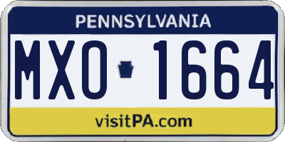 PA license plate MXO1664