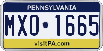 PA license plate MXO1665