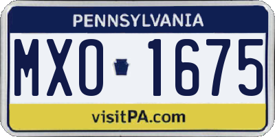 PA license plate MXO1675