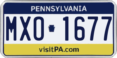 PA license plate MXO1677