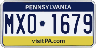 PA license plate MXO1679