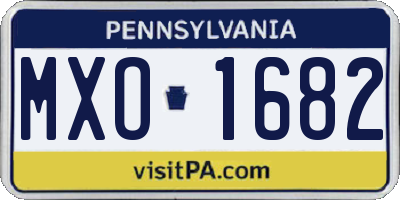 PA license plate MXO1682