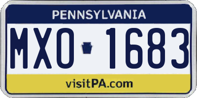 PA license plate MXO1683