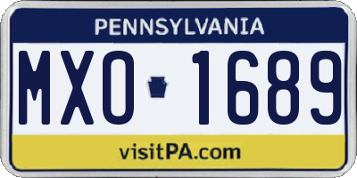 PA license plate MXO1689