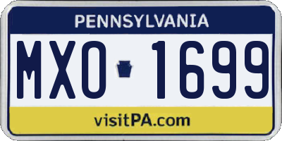 PA license plate MXO1699
