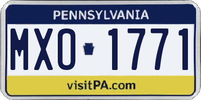 PA license plate MXO1771