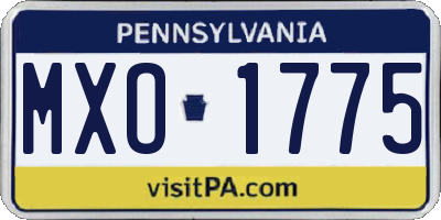 PA license plate MXO1775