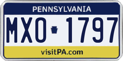 PA license plate MXO1797