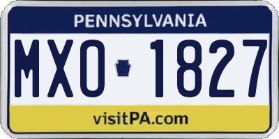 PA license plate MXO1827
