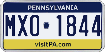 PA license plate MXO1844