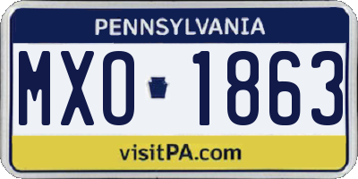 PA license plate MXO1863