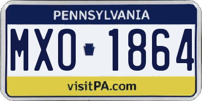 PA license plate MXO1864
