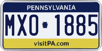 PA license plate MXO1885