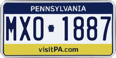 PA license plate MXO1887