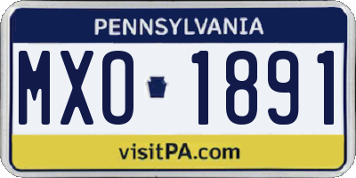 PA license plate MXO1891