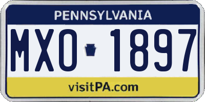 PA license plate MXO1897