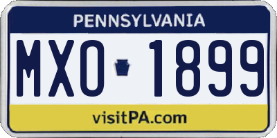 PA license plate MXO1899