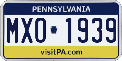 PA license plate MXO1939