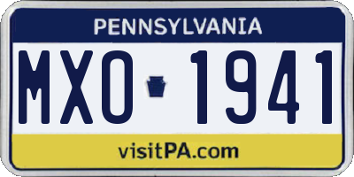 PA license plate MXO1941