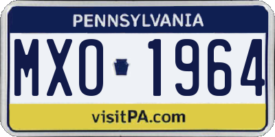 PA license plate MXO1964