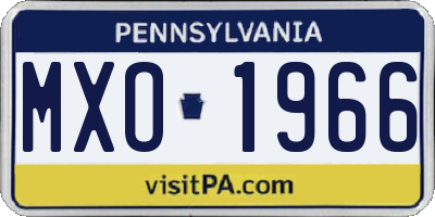 PA license plate MXO1966