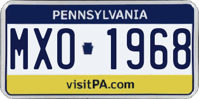 PA license plate MXO1968
