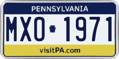 PA license plate MXO1971