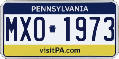 PA license plate MXO1973