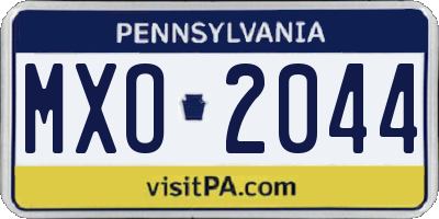 PA license plate MXO2044