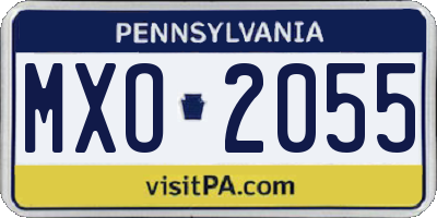PA license plate MXO2055