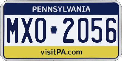 PA license plate MXO2056