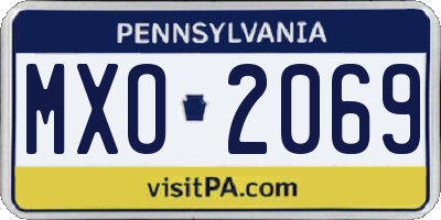 PA license plate MXO2069