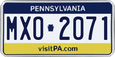 PA license plate MXO2071