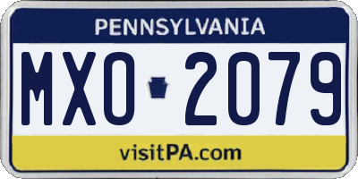 PA license plate MXO2079