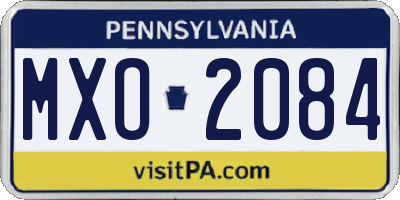 PA license plate MXO2084