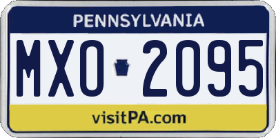 PA license plate MXO2095