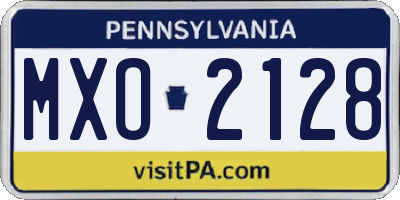 PA license plate MXO2128