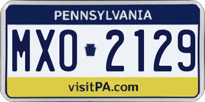 PA license plate MXO2129
