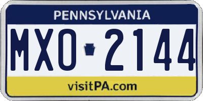 PA license plate MXO2144
