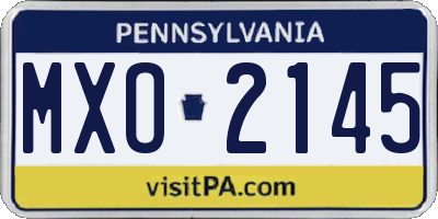 PA license plate MXO2145