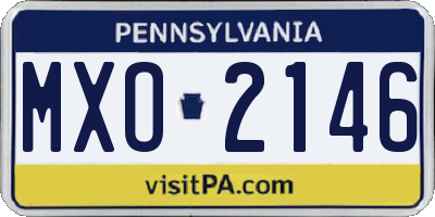 PA license plate MXO2146