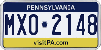 PA license plate MXO2148
