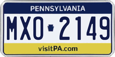 PA license plate MXO2149