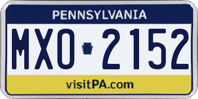 PA license plate MXO2152