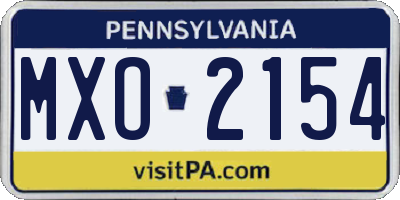PA license plate MXO2154
