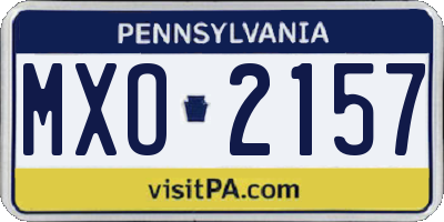 PA license plate MXO2157