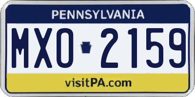 PA license plate MXO2159